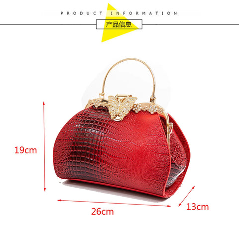 Women's Bucket Bag and Purses Crocodile Leather Crossbody Shoulder Handbags ags Female Trendy Chain Top Handle Bag